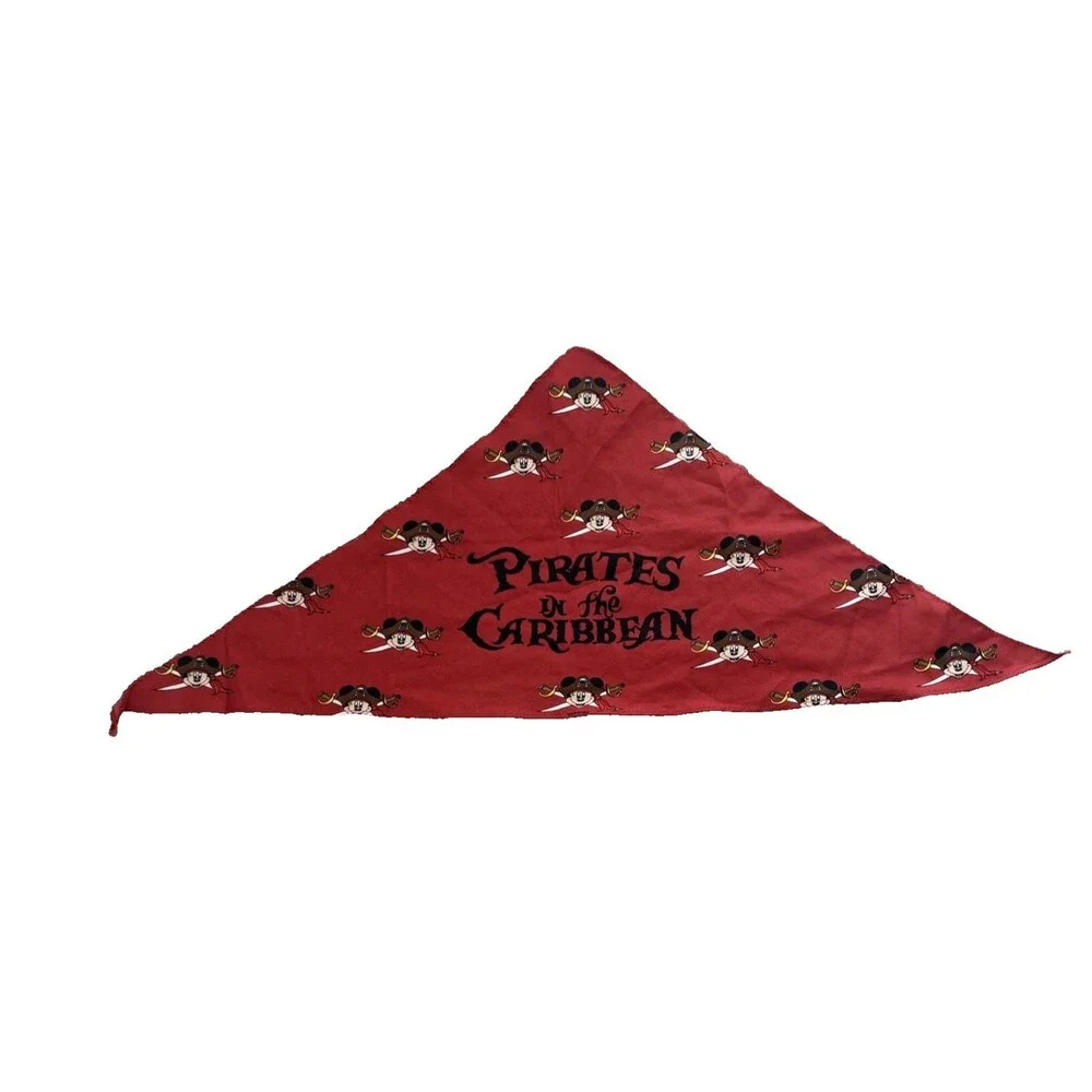 Walt DISNEY Pirates In The Caribbean MICKEY MOUSE Red Bandana Triangle Scarf DCL